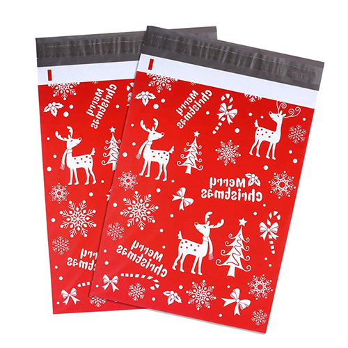 Christmas bags kraft stamp designs assorted foil vogue santa theme mail gift medium prints gold green Custom Christmas Self Adhesive Shipping Bags Santa Design Poly Mailers 10 X 13 Inch