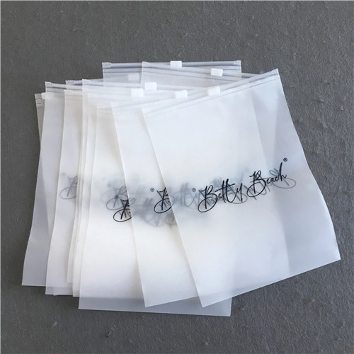Custom Frosted MATT CPE clear Zipper Slider Packaging Clothing Bag zip