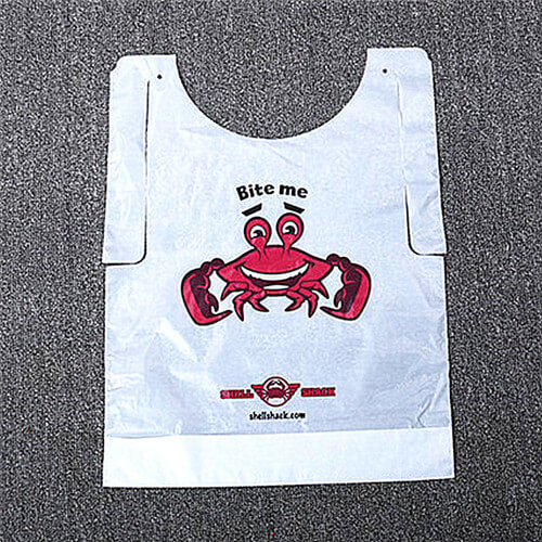 Lefeng Manufacturer 2021 New Disposable Plastic PE Crab Lobster Bibs