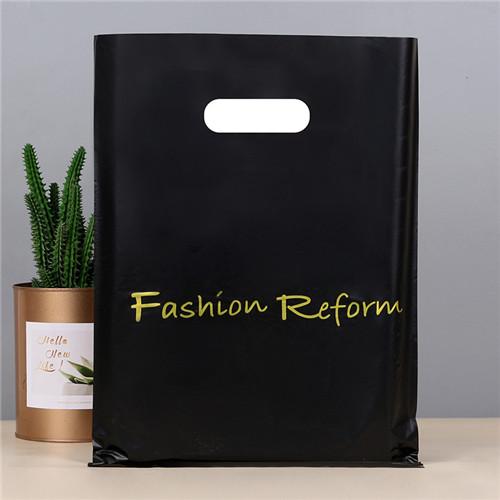 Factory Clear Plastic Packaging Bag Pink Shopping Carry Die Cut Bag